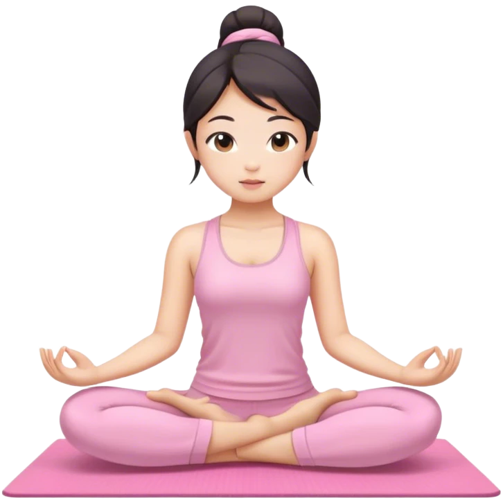 asian yoga girl light pink clothes  emoji