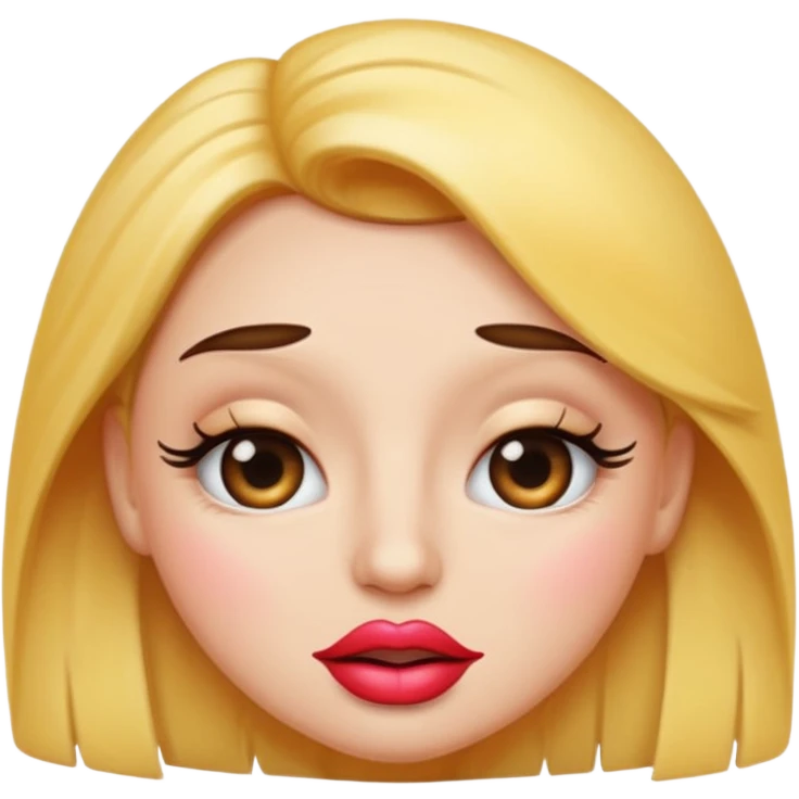 Sassy emoji with big lips and eyelashes emoji