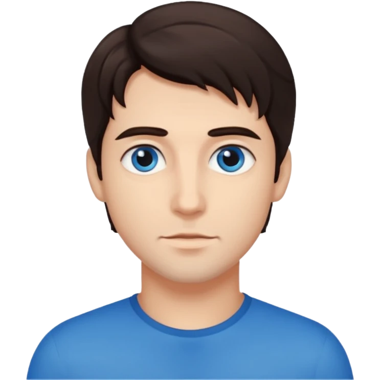 homme yeux bleu azur cheveux brun foncé emoji