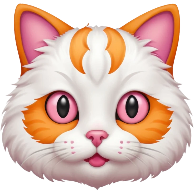 A stupid cat with every eye facing the opposite direction emoji