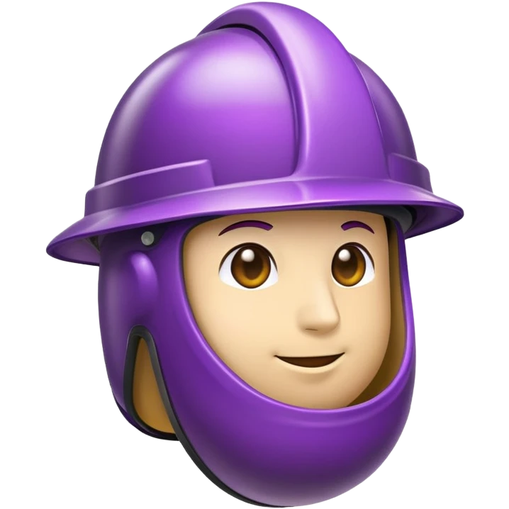 Eggplant wearing a helmet emoji