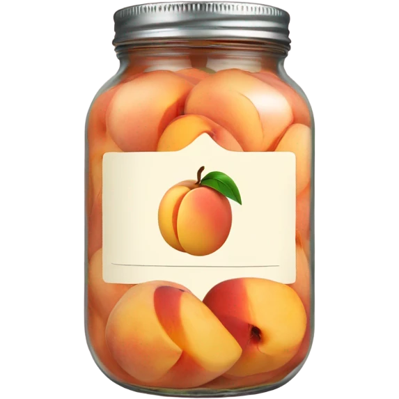 Filled jar with a peach on the label emoji