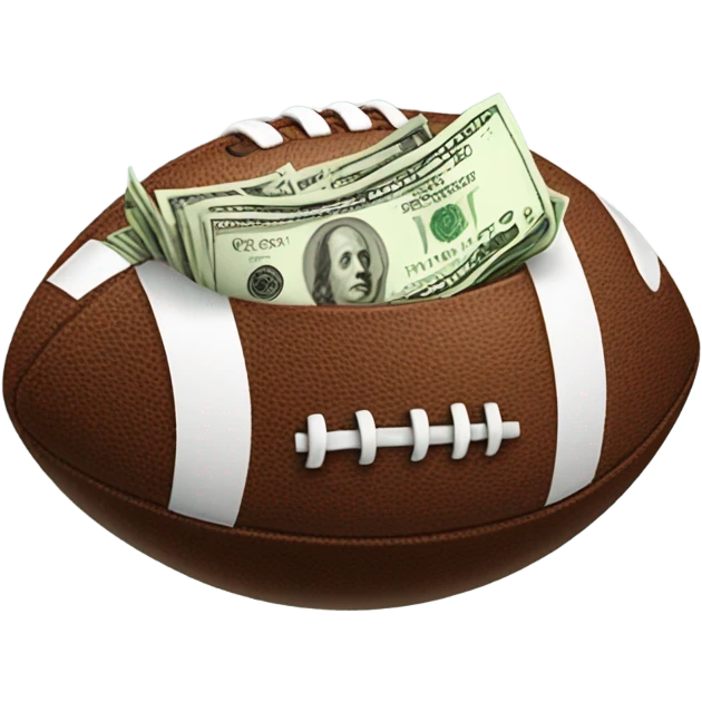 Football with cash bundles  emoji