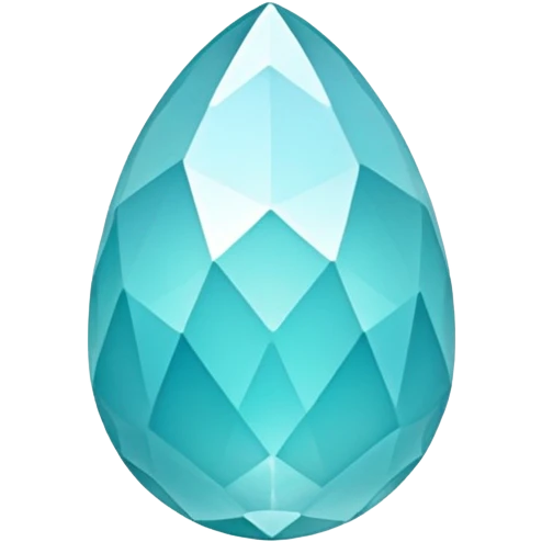 Faceted round smithsonite with robin's egg blue color and holographic shimmer emoji
