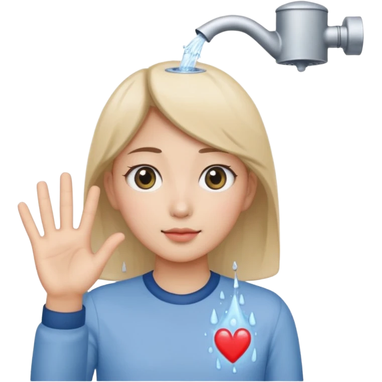 Watering eyes and Korean heart hand  emoji