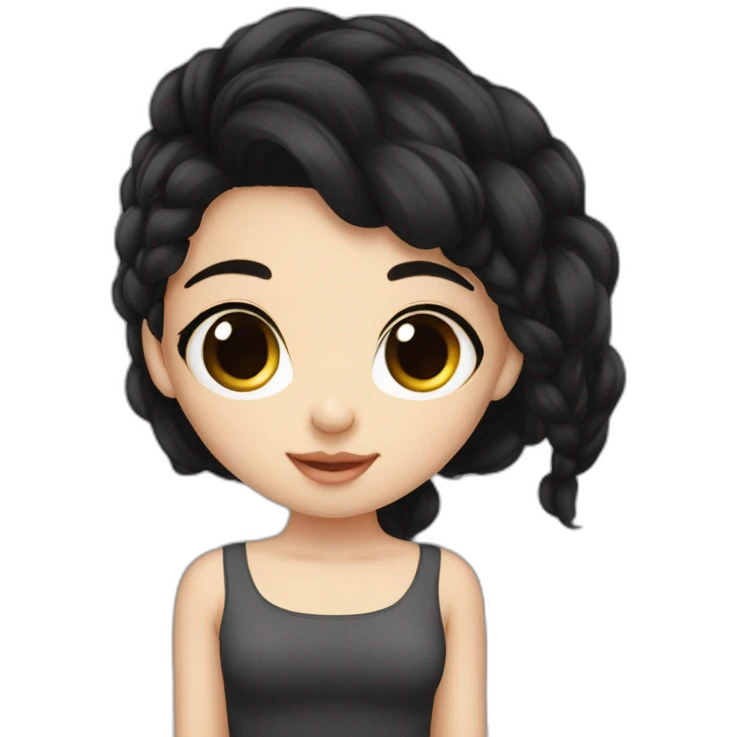 Cute girl Black hair iPhone pro emoji