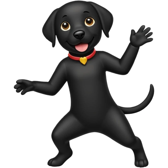 Black lab dancing emoji