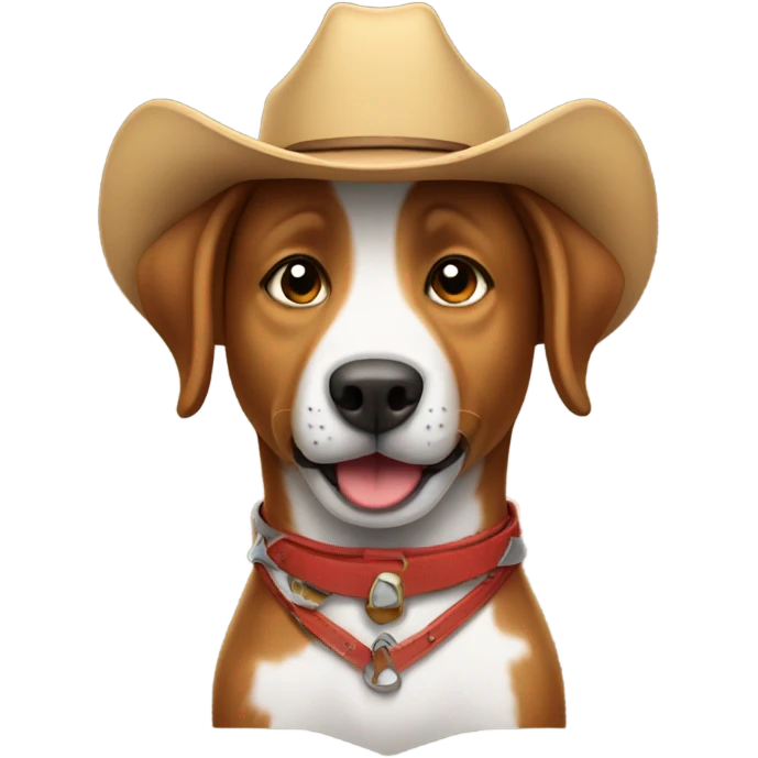 Dog wearing cowboy hat emoji