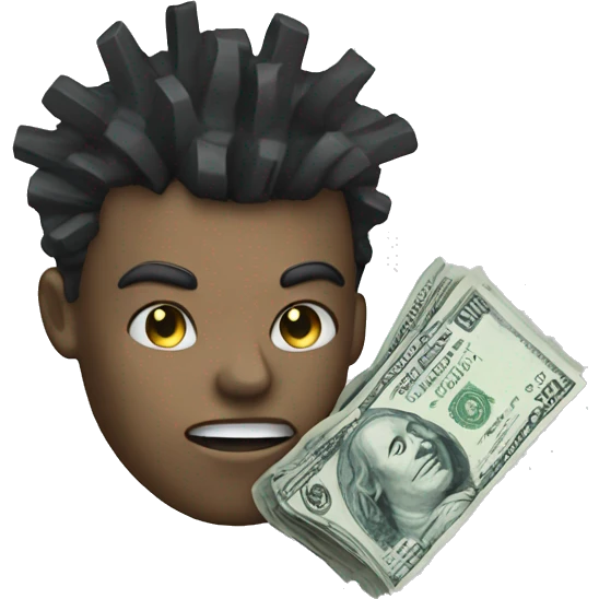 cyber punk holding a dollar emoji