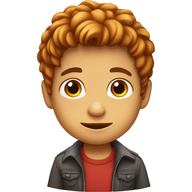 Niño pelirrojo con pelo un poquito largo emoji