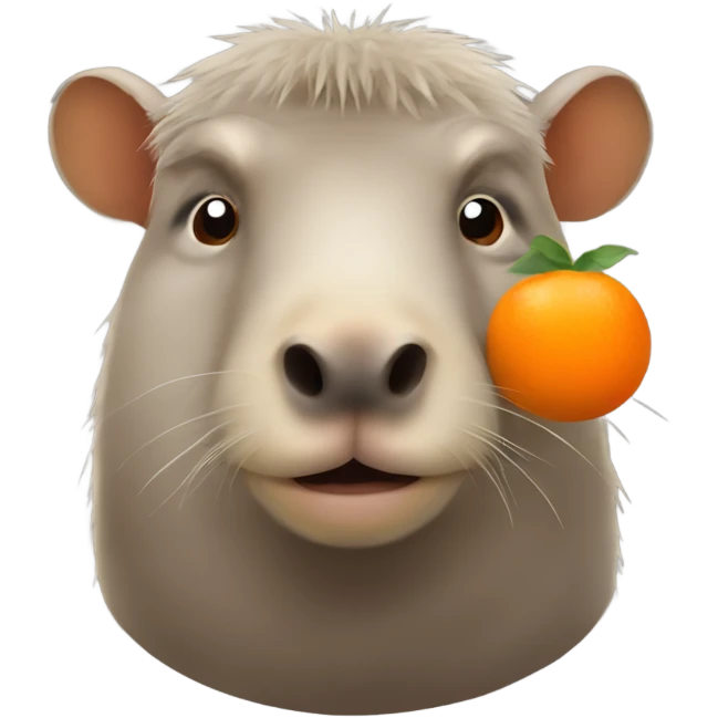 Capybara with orange on head emoji
