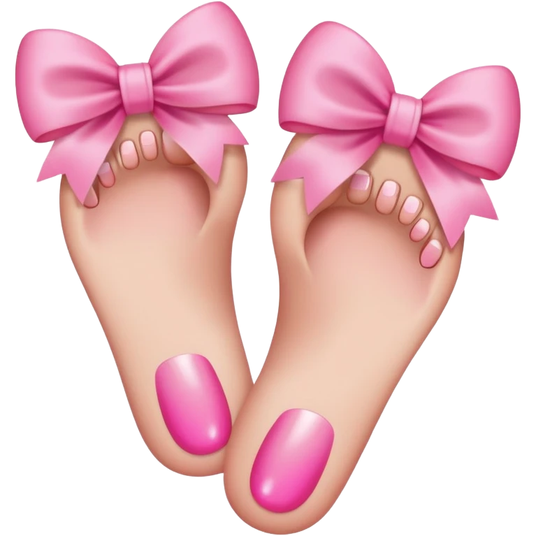 Pink cute toes with a bow emoji