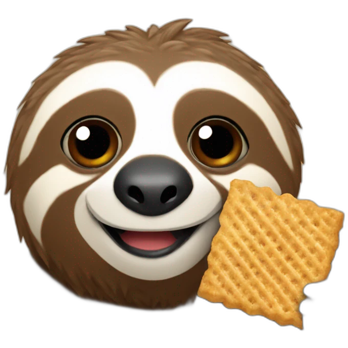 sloth made of the breakfast cereal chex emoji
