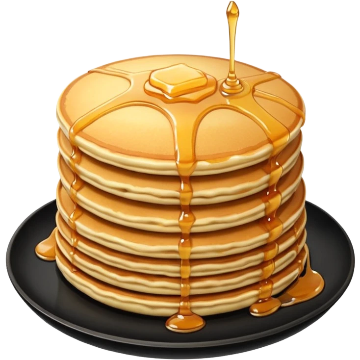 TWO Pancakes with honey in a black plate emoji