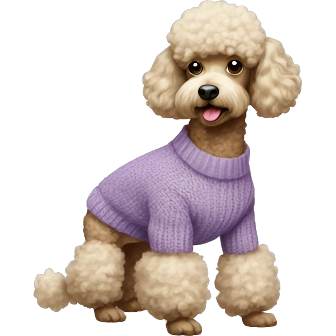 Poodle with a jumper emoji
