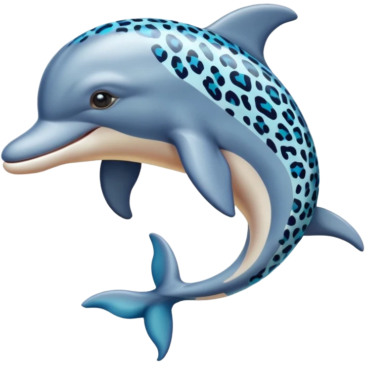 the dolphin emoji, but instead of blue skin it has leopard skin emoji