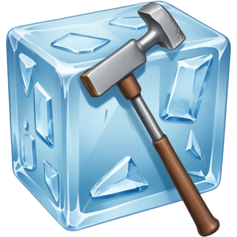 an ice and a hammer, means break the ice emoji
