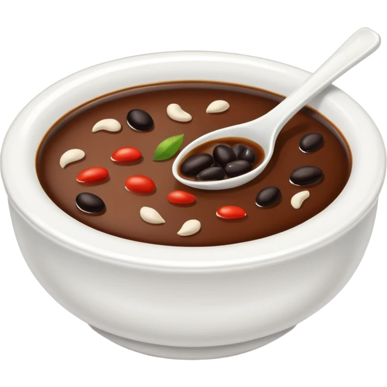 white dipping dish with smooth black bean sauce, no spoon emoji