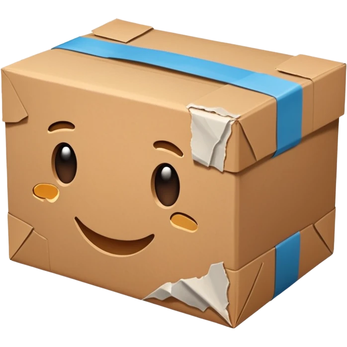 Generate a realistic emoji of a package being damaged emoji
