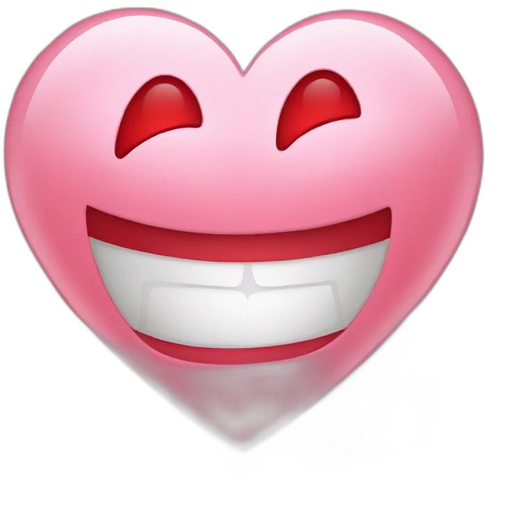 Red heart with happy face emoji