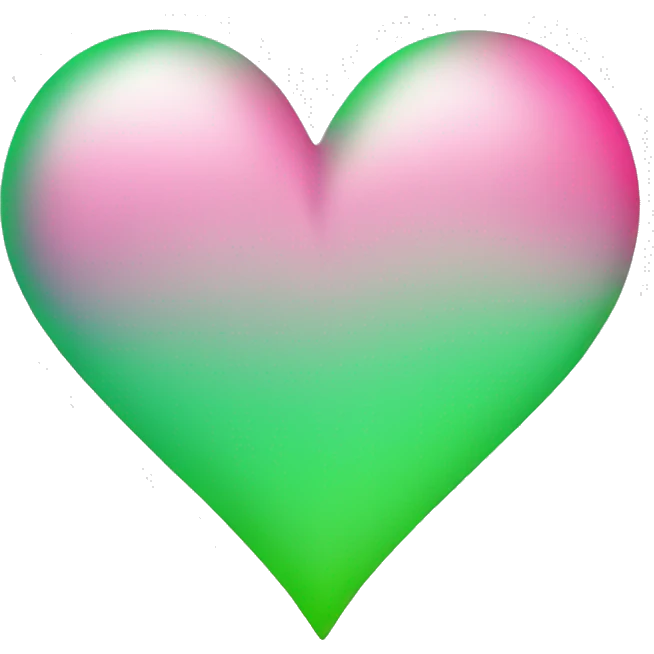 green to pink gradient heart emoji