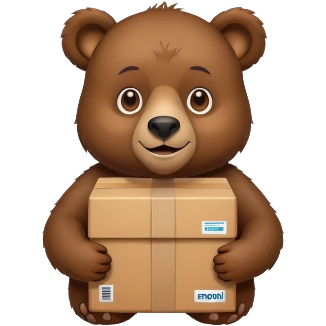 happy bear holding box emoji
