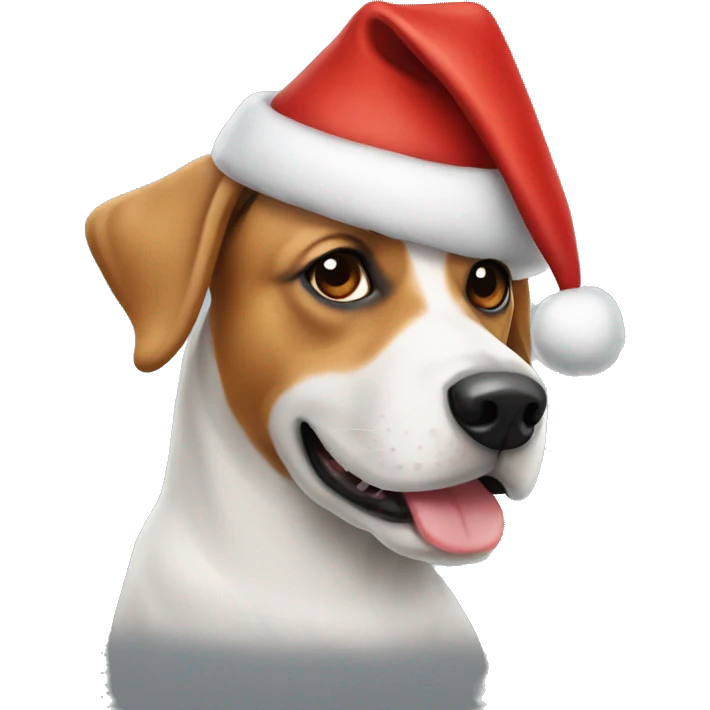 dog wearing christmas hat emoji