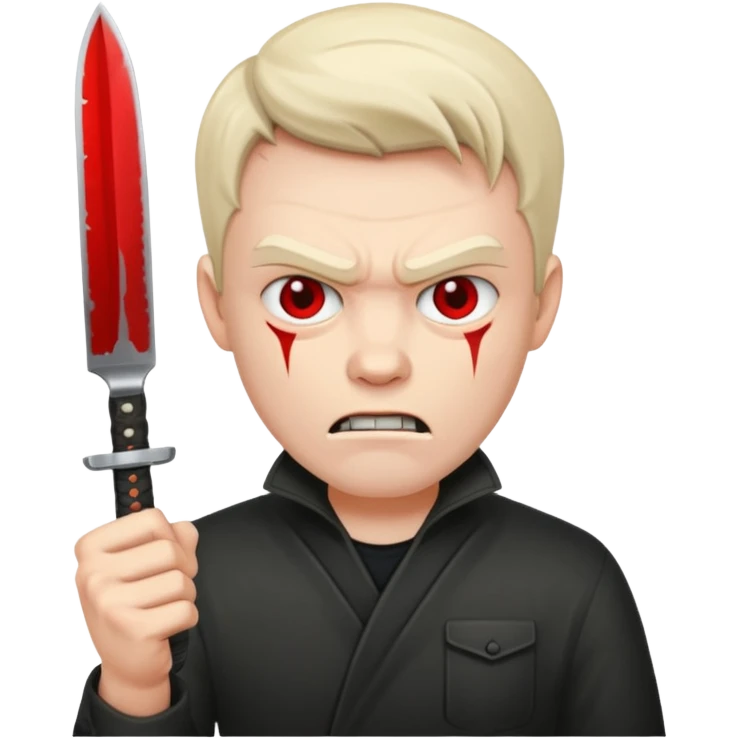 Evil and angry man holding a knife emoji