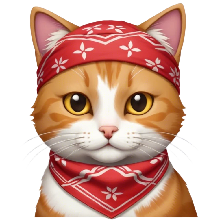 Cat wearing a bandana  emoji