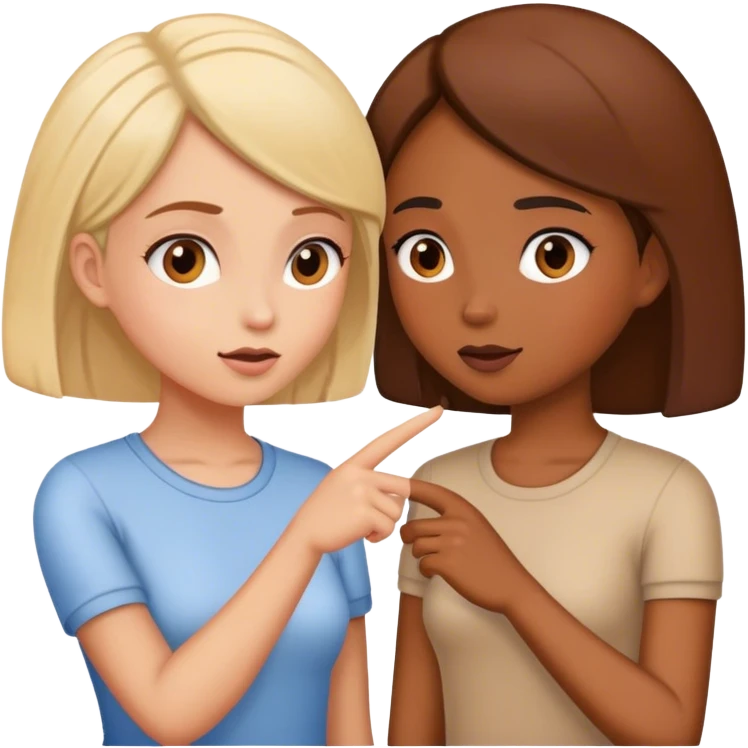 Girls quizzing each other emoji