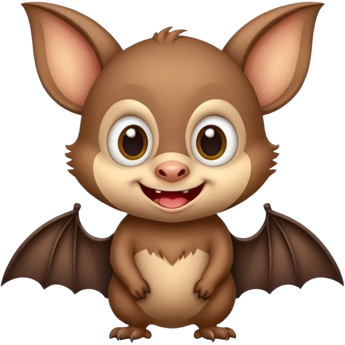 Cheeky little bat mascot for FC Rostov football club, mischievous expression, cute, playful, small bat with big smile emoji