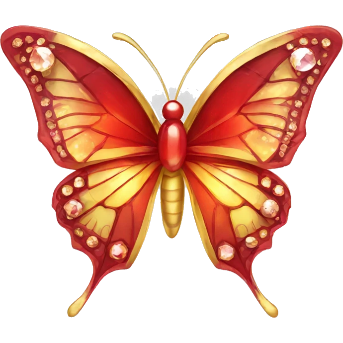 Gold and red crystal butterfly emoji