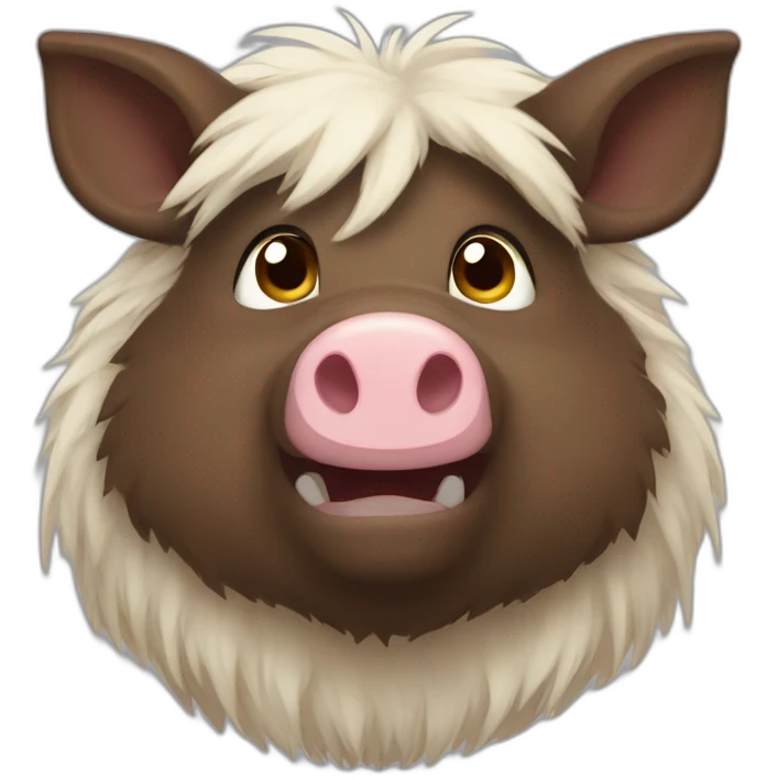 furries brown boar with white tusks emoji
