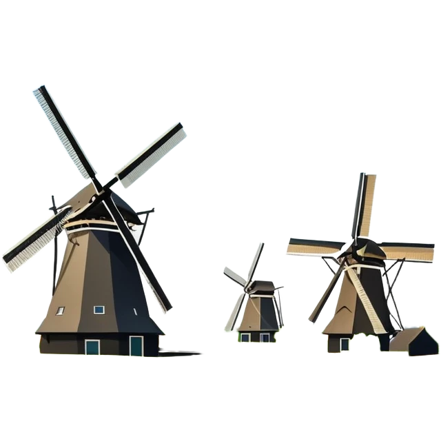 cinematic-realistic-kinderdijk-windmills-landmark-emoji,-showcasing-traditional-dutch-windmills-aligned-along-a-tranquil-canal,-with-lush-green-fields in a picture frame emoji