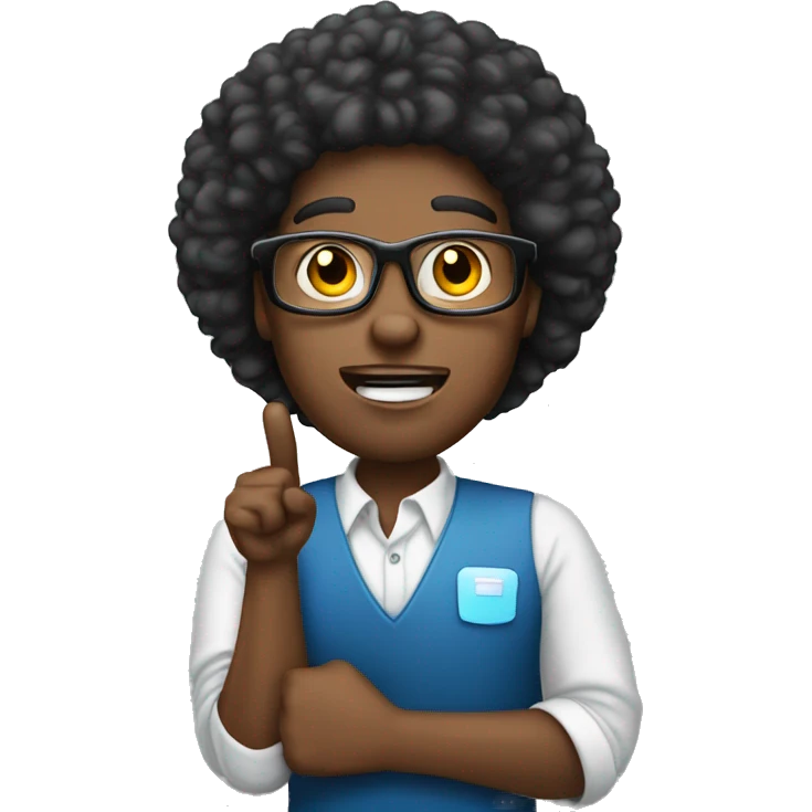 AFRO AMERICAN CALL CENTRE POINTING emoji