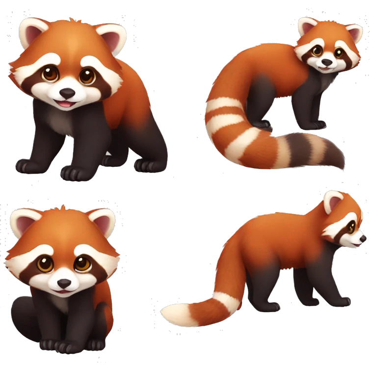 Cute red-panda-ferret-hybrid full body emoji