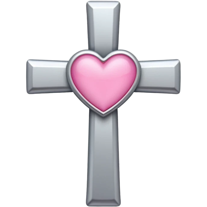 Latin Cross + Pink heart emoji