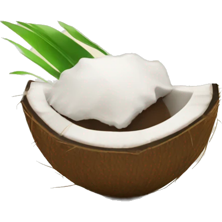A coconut in a bed emoji