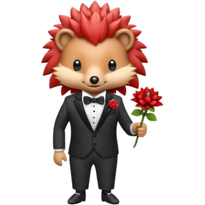  red hedgehog groom suit emoji