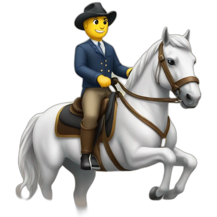 a horse riding a man emoji