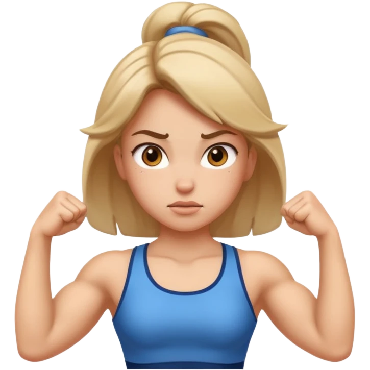 Girl making muscles emoji