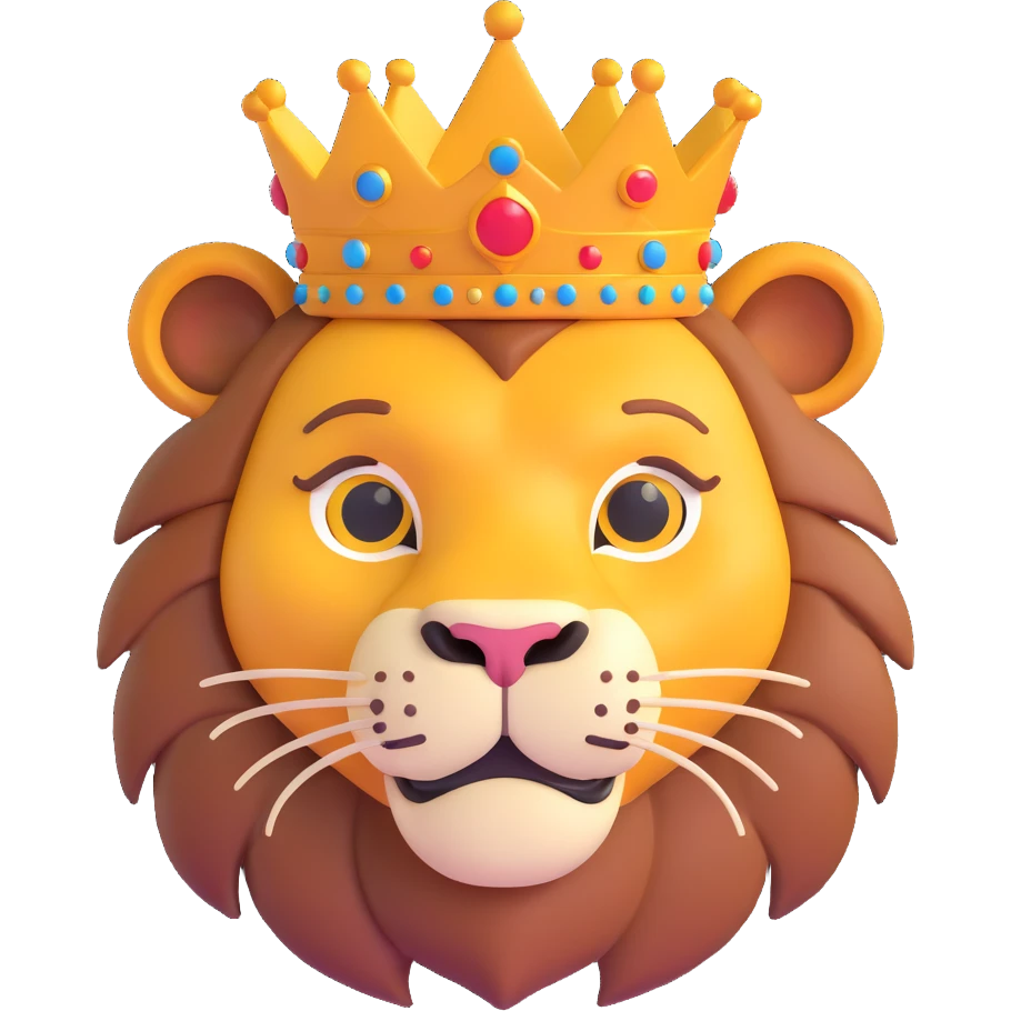 lion face with a crown emoji