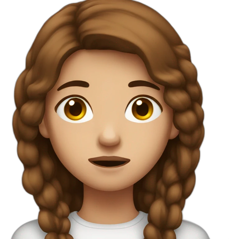 agony girl with brown hair emoji