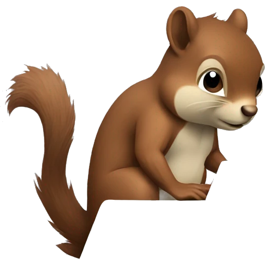 Concentrated brown squirrel working on a laptop  emoji