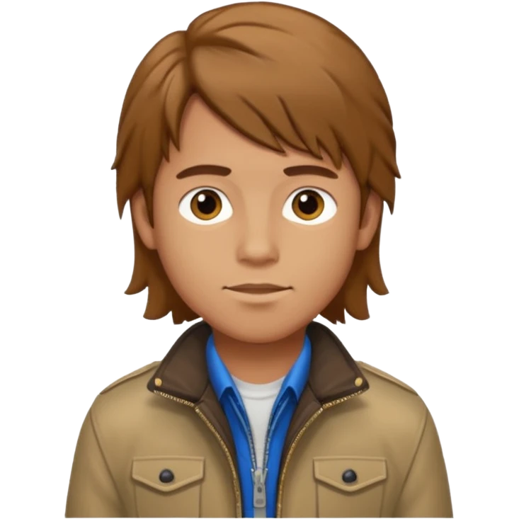boy with a brown mullet in a jacket emoji
