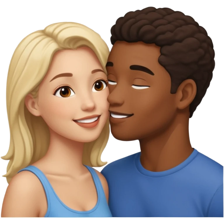 interracial couple kissing emoji