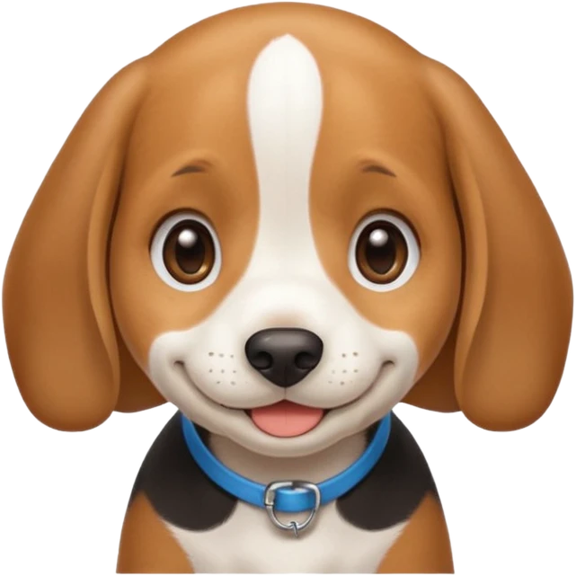 Black and white beagle puppy, smiling, smooth coat emoji