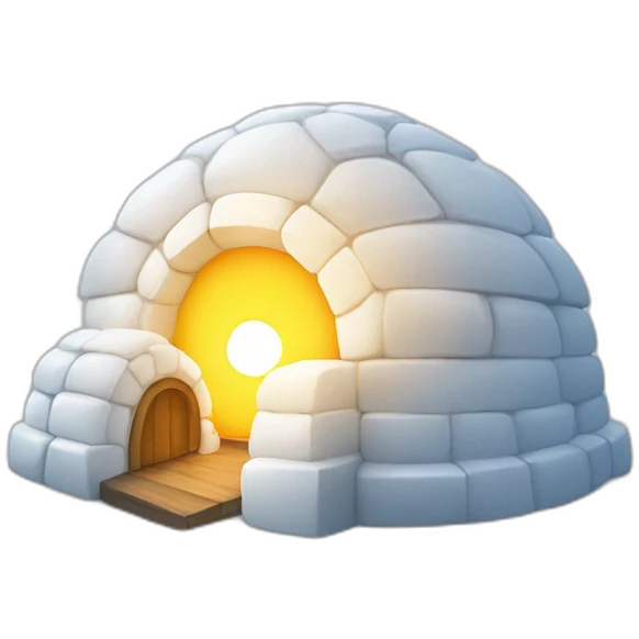 igloo with sun in background emoji
