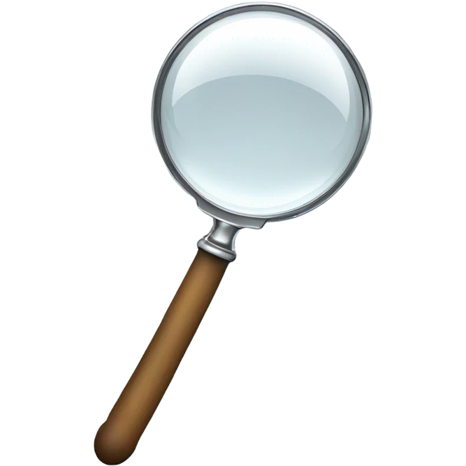 magnifying glass and smile emoji