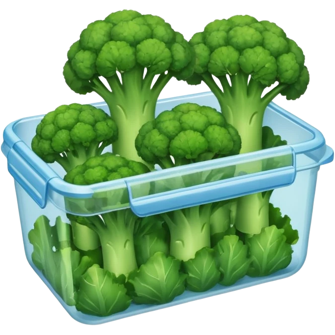 broccolis in plastic container emoji